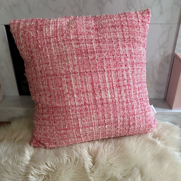 Pink Tweed 18 X 18 Throw Pillow - Picture 1 of 6